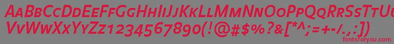 More about BalanceboldCapsitalic Font BalanceboldCapsitalic Font – Red Fonts on Gray Background