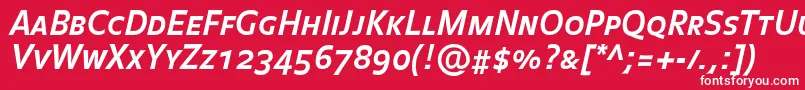 BalanceboldCapsitalic Font – White Fonts on Red Background