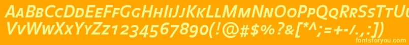 BalanceboldCapsitalic Font – Yellow Fonts on Orange Background