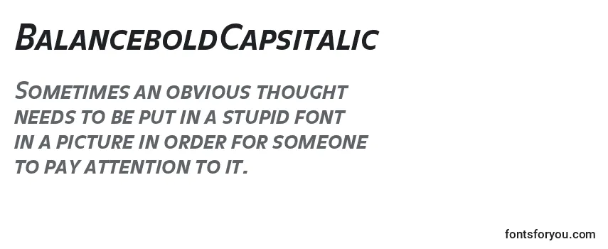 Review of the BalanceboldCapsitalic Font