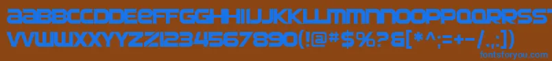 フォントSfAutomaton – 茶色の背景に青い文字