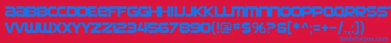 フォントSfAutomaton – 赤い背景に青い文字
