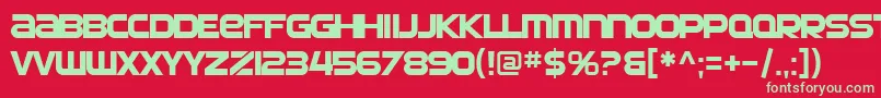 フォントSfAutomaton – 赤い背景に緑の文字
