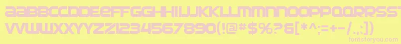 フォントSfAutomaton – ピンクのフォント、黄色の背景