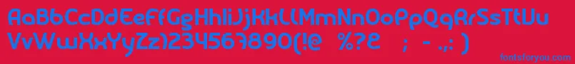 フォントMelody – 赤い背景に青い文字