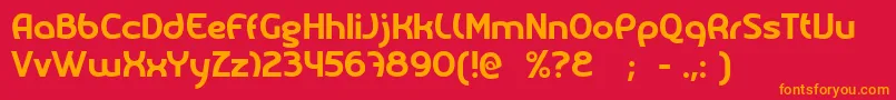 フォントMelody – 赤い背景にオレンジの文字