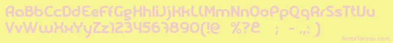 Melody-fontti – vaaleanpunaiset fontit keltaisella taustalla