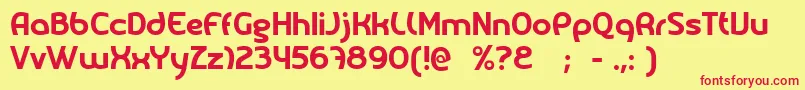 Melody-fontti – punaiset fontit keltaisella taustalla