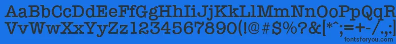 Шрифт TypewriterserialMediumRegular – чёрные шрифты на синем фоне