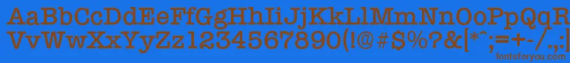 Czcionka TypewriterserialMediumRegular – brązowe czcionki na niebieskim tle