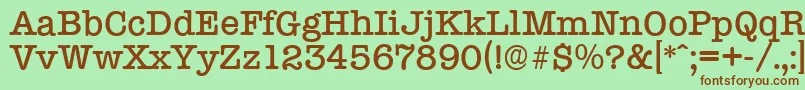 TypewriterserialMediumRegular Font – Brown Fonts on Green Background