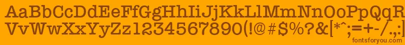 TypewriterserialMediumRegular Font – Brown Fonts on Orange Background