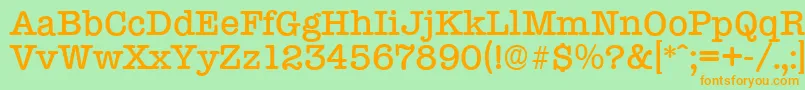 TypewriterserialMediumRegular Font – Orange Fonts on Green Background