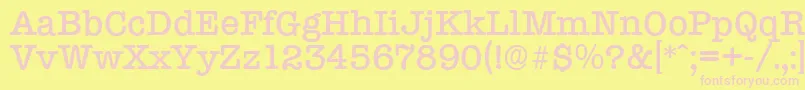 TypewriterserialMediumRegular Font – Pink Fonts on Yellow Background