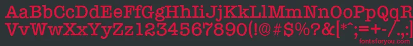 TypewriterserialMediumRegular Font – Red Fonts on Black Background