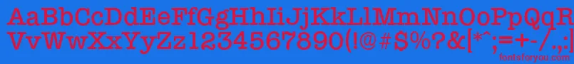 TypewriterserialMediumRegular Font – Red Fonts on Blue Background