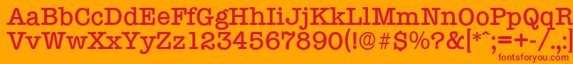TypewriterserialMediumRegular Font – Red Fonts on Orange Background