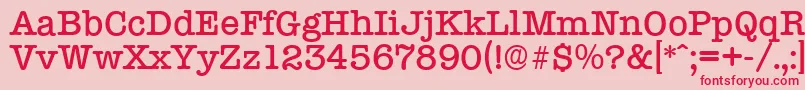 フォントTypewriterserialMediumRegular – ピンクの背景に赤い文字
