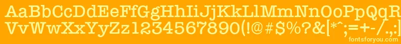 TypewriterserialMediumRegular Font – Yellow Fonts on Orange Background