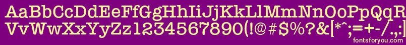 TypewriterserialMediumRegular Font – Yellow Fonts on Purple Background