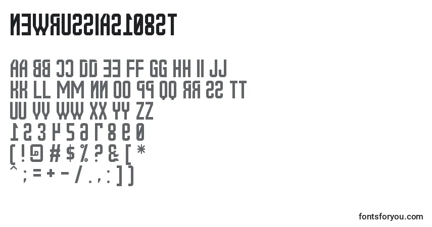 Schriftart NewRussia2108St – Alphabet, Zahlen, spezielle Symbole