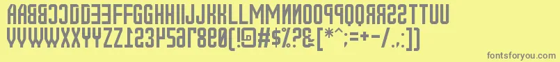 NewRussia2108St Font – Gray Fonts on Yellow Background