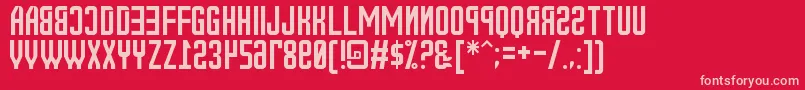 NewRussia2108St Font – Pink Fonts on Red Background