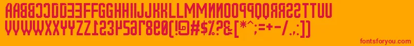 NewRussia2108St Font – Red Fonts on Orange Background