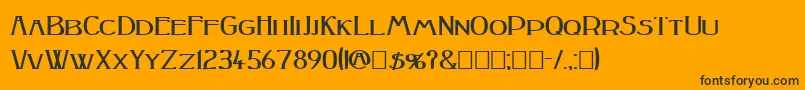 PeakeSquatBold-Schriftart – Schwarze Schriften auf orangefarbenem Hintergrund