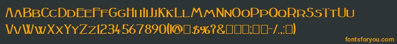 フォントPeakeSquatBold – 黒い背景にオレンジの文字