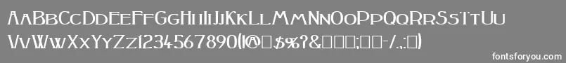 フォントPeakeSquatBold – 灰色の背景に白い文字