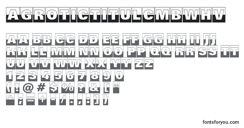 Schriftart AGrotictitulcmbwhv – Alphabet, Zahlen, spezielle Symbole