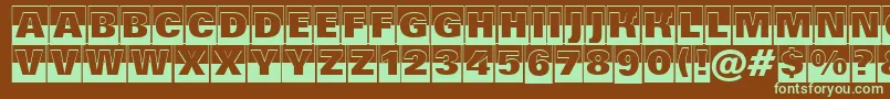 AGrotictitulcmbwhv-fontti – vihreät fontit ruskealla taustalla