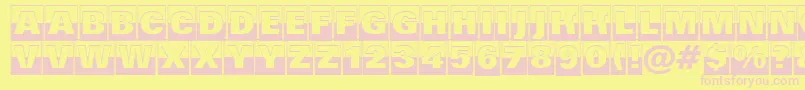 AGrotictitulcmbwhv-fontti – vaaleanpunaiset fontit keltaisella taustalla