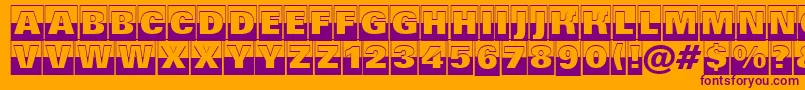 フォントAGrotictitulcmbwhv – オレンジの背景に紫のフォント
