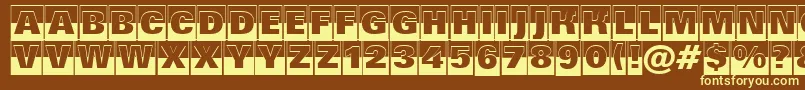 AGrotictitulcmbwhv-fontti – keltaiset fontit ruskealla taustalla