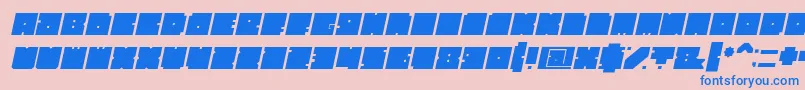 BlockBoldItalic Font – Blue Fonts on Pink Background