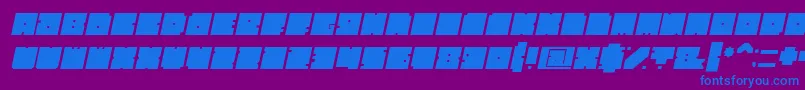 BlockBoldItalic Font – Blue Fonts on Purple Background