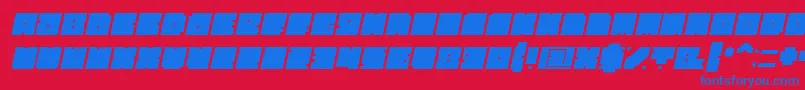BlockBoldItalic Font – Blue Fonts on Red Background