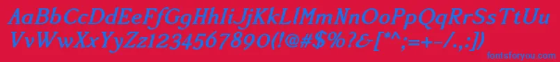 Accanthisadfstdno2Bolditalic Font – Blue Fonts on Red Background