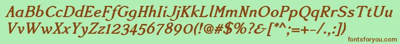 Accanthisadfstdno2Bolditalic Font – Brown Fonts on Green Background