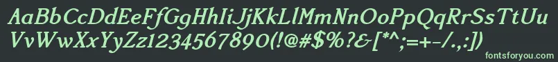 Accanthisadfstdno2Bolditalicフォントについての詳細 フォントAccanthisadfstdno2Bolditalic – 黒い背景に緑の文字