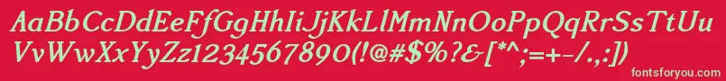 Accanthisadfstdno2Bolditalic Font – Green Fonts on Red Background