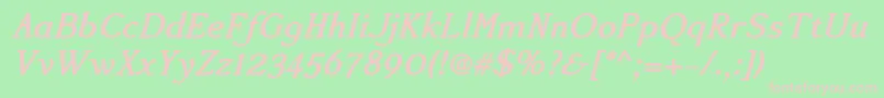 Accanthisadfstdno2Bolditalic Font – Pink Fonts on Green Background