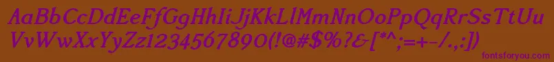 Accanthisadfstdno2Bolditalic Font – Purple Fonts on Brown Background