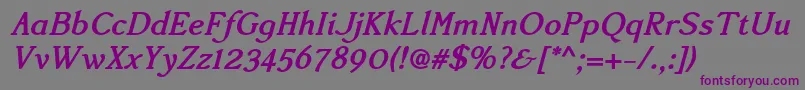 Accanthisadfstdno2Bolditalic-Schriftart – Violette Schriften auf grauem Hintergrund