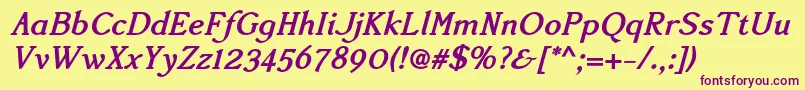 More about Accanthisadfstdno2Bolditalic Font Accanthisadfstdno2Bolditalic Font – Purple Fonts on Yellow Background