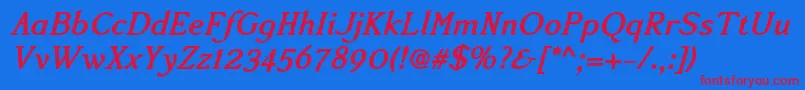 Accanthisadfstdno2Bolditalic Font – Red Fonts on Blue Background