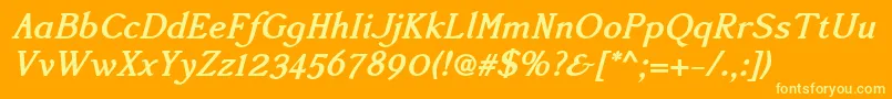 フォントAccanthisadfstdno2Bolditalic – オレンジの背景に黄色の文字