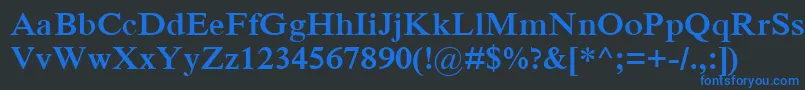 IskoolapotaBold-Schriftart – Blaue Schriften auf schwarzem Hintergrund